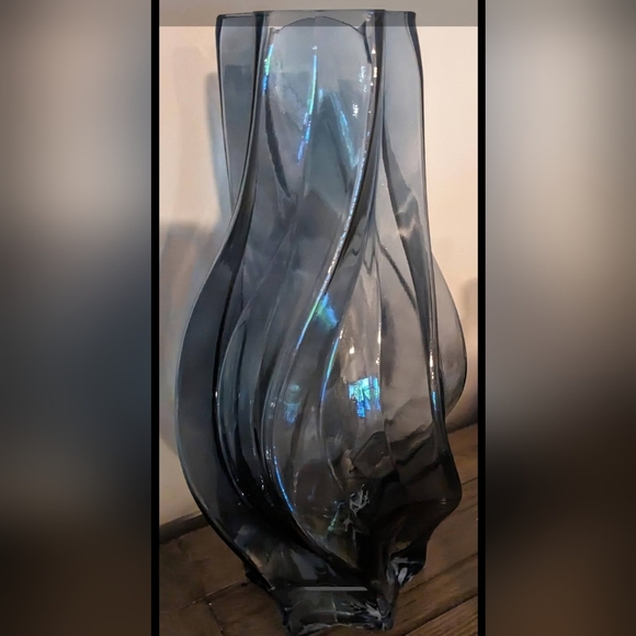 Grayson Lane 12.5" Blue Glass Vase - Good Used Condition! - Picture 4 of 8